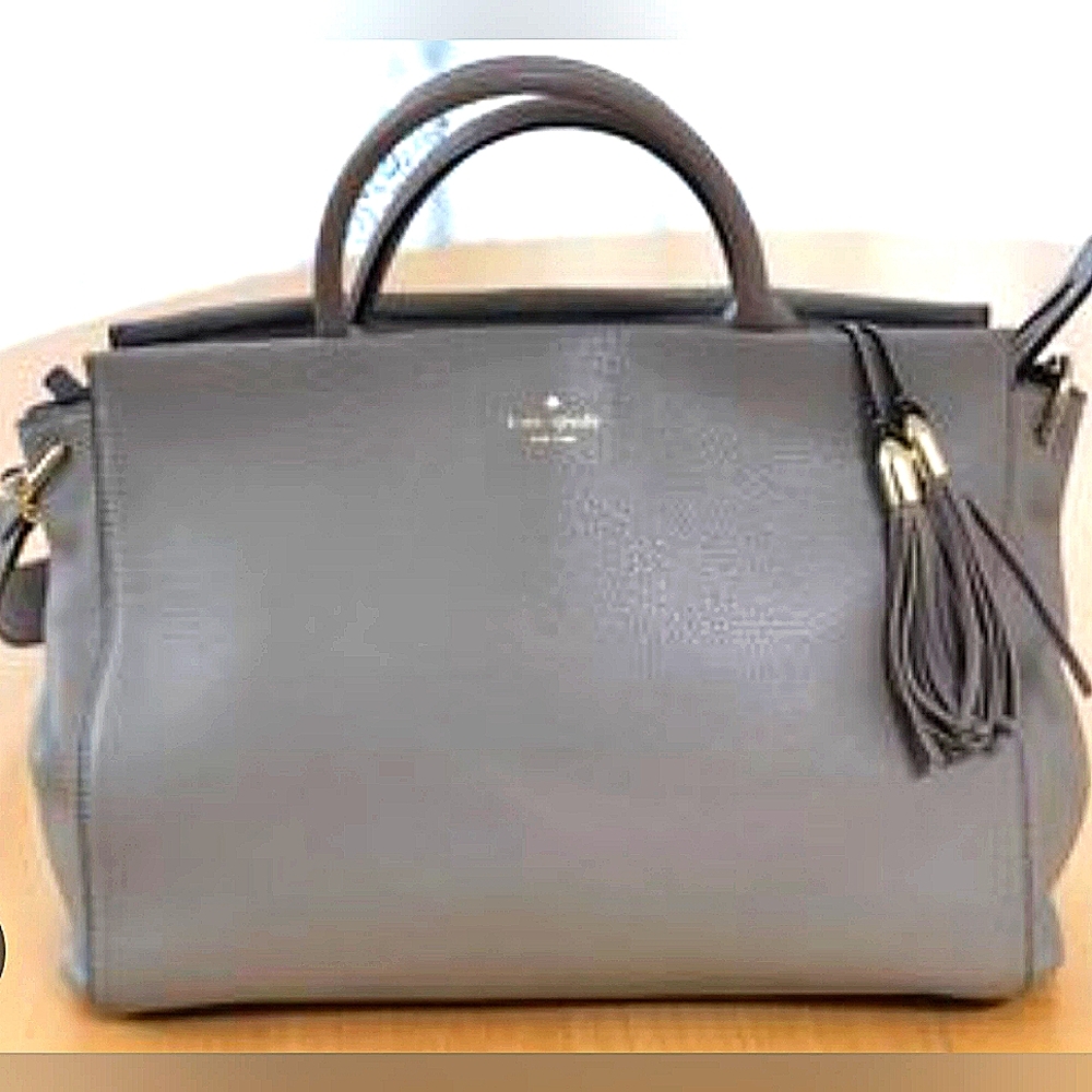 Kate Spade Taupe Shoulder Bag with Tassel
